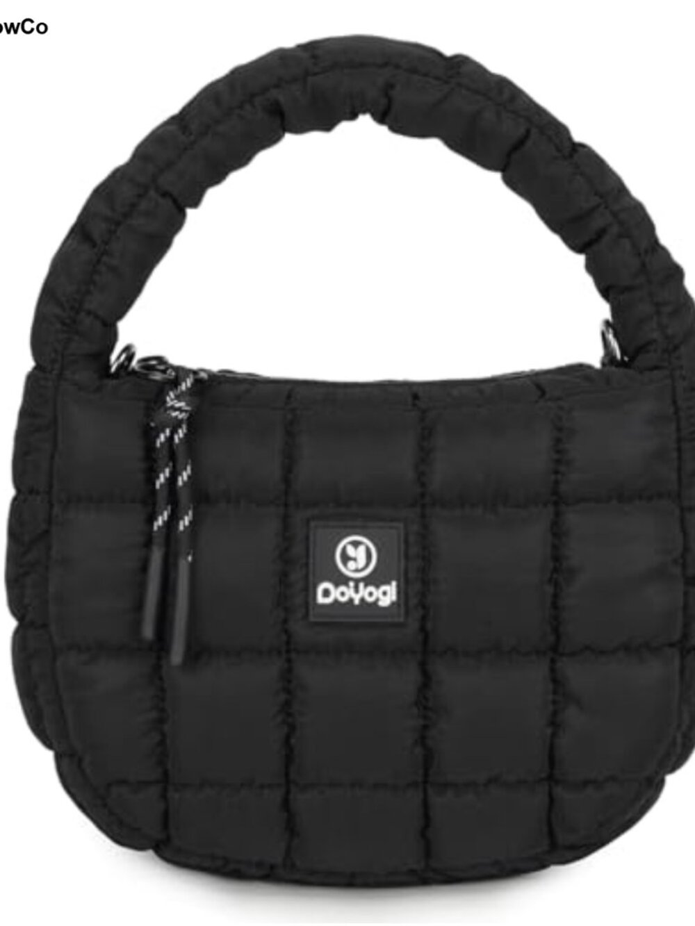 Quilted Nylon Wristlet Bag Puffer Hobo Purse Lightweight Zip Top Small Handbag